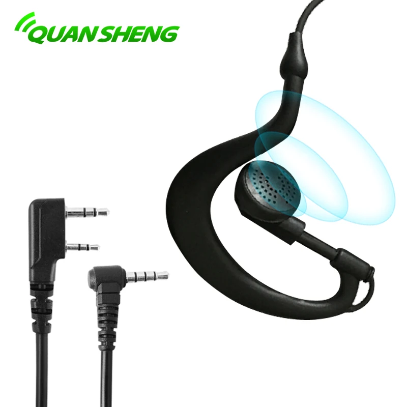 Earphones QUANSHENG 2-Pin Headset Mic PTT for  Quansheng Walkie Talkie