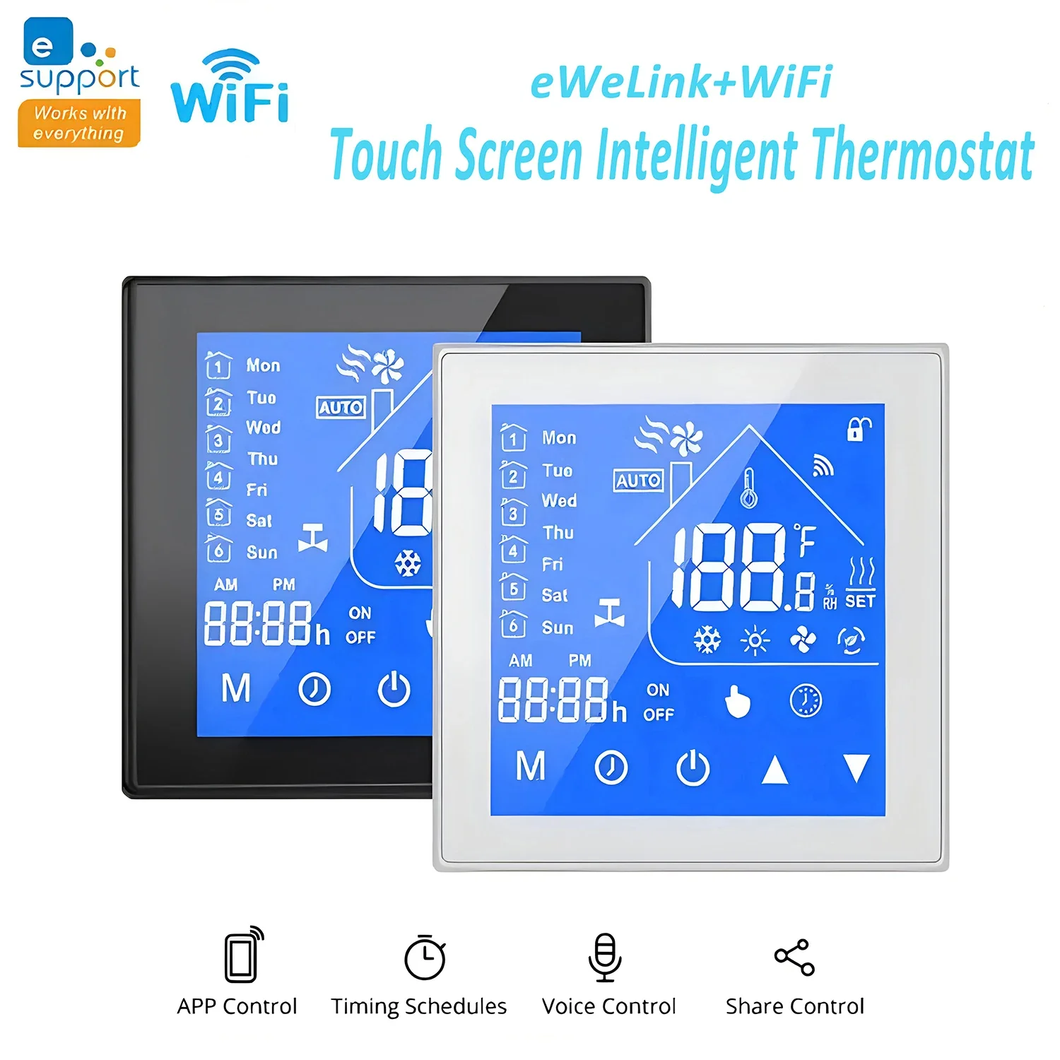 eWeLink WiFi Home Smart Temperature Control Thermostat For Water/Electric Heating Gas Boiler Support Alexa Google Voice Control