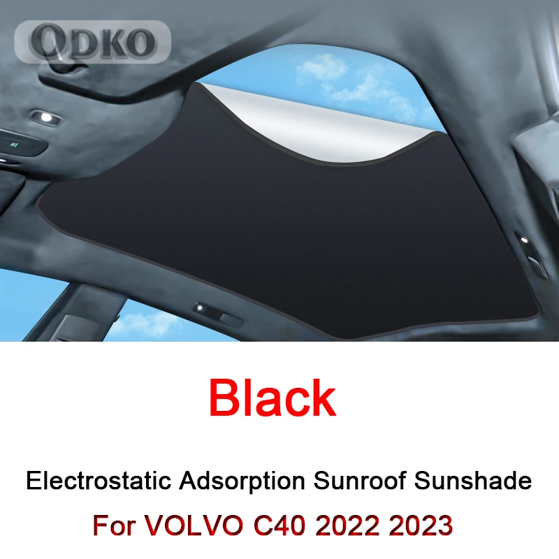 Roof Sunshade For VOLVO C40 2022 2023 Car Electrostatic Adsorption Sunroof Sunshade Skylight Blind Shading Sticker Accessories