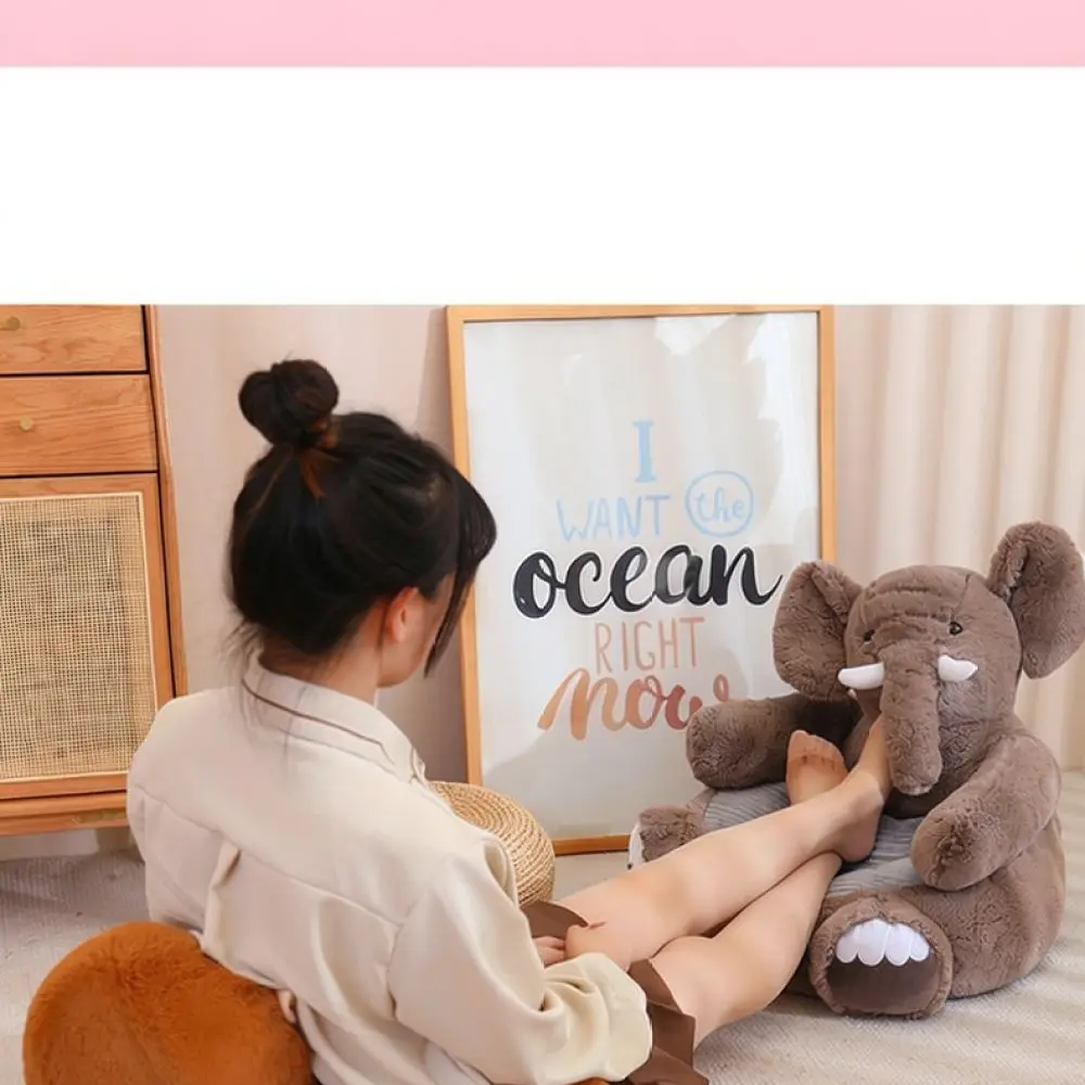 Cute Cartoon Animal Kids Lazy Sofa Seat Soft Plush Armchair Comfortable Resting Furniture For Nursery Children Room