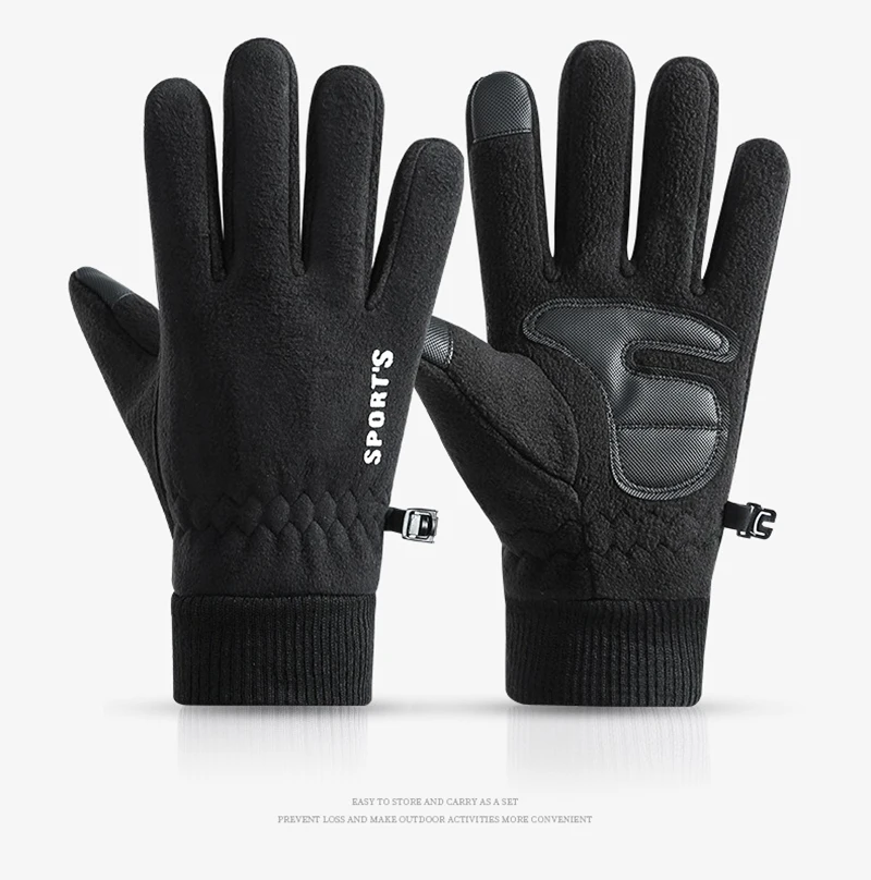 Winter Ski Gloves Men Cycling Bike Gloves Thermal Polar Fleece Gloves Cold Wind Waterproof TouchScreen Warm Skiing Mitten