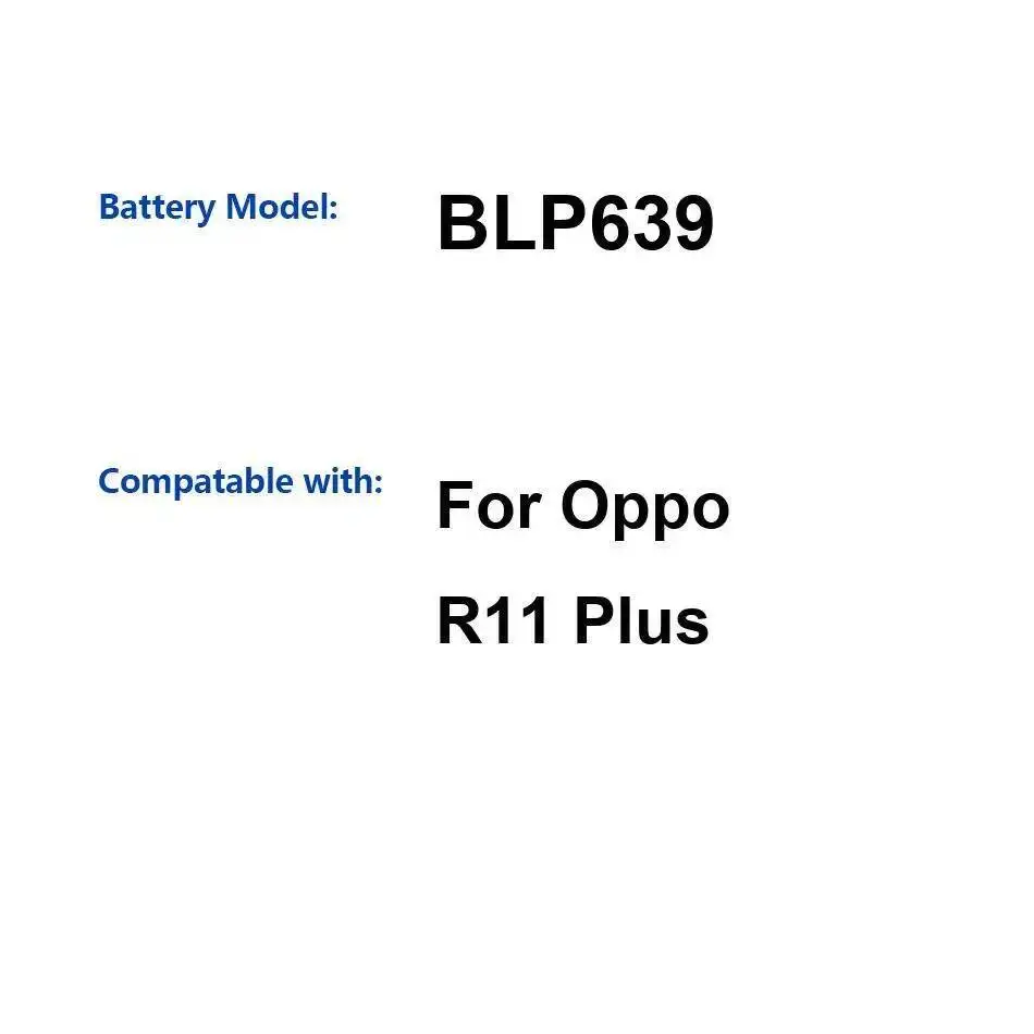 

Mobile Phone Battery Long-Lasting Performance BLP639 4000Mah For Oppo R11 Plus Reliable Power