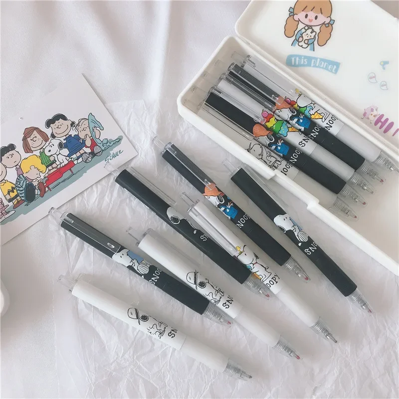 Snoopy Cute Gel Pen Kawaii Ballpoint Pen 0.5mm Black Ink Cartoon School Student Stationery Office Supplies Gel Ink Pen Gifts