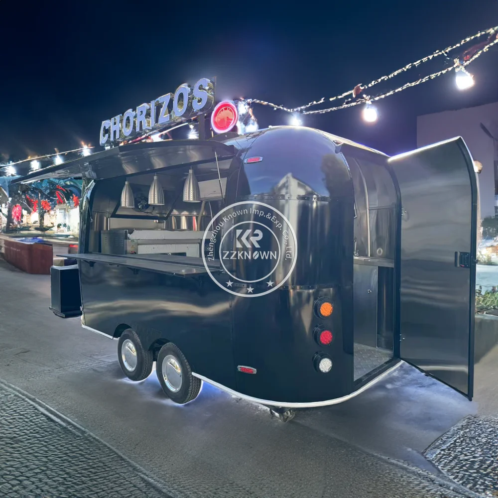 2024 China Street Mobile Stainless Steel Food Trailer Coffee Cart Mobile Concession Food Trailer