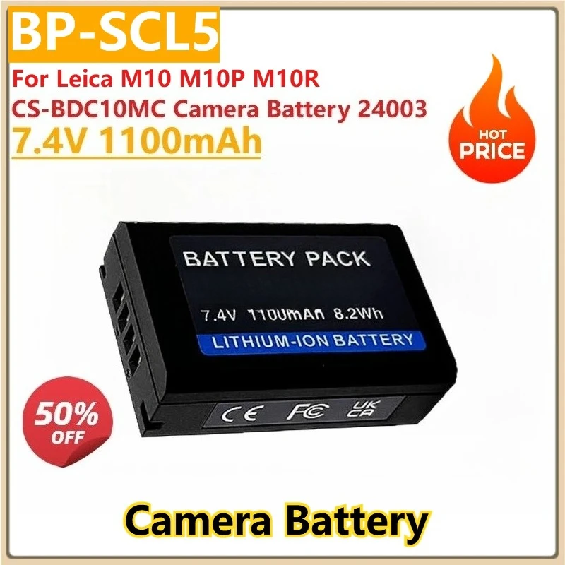 

Replacement Camera Battery 7.4V 1100mAh BP-SCL5 for Leica M10 M10P M10R CS-BDC10MC Camera Battery 24003