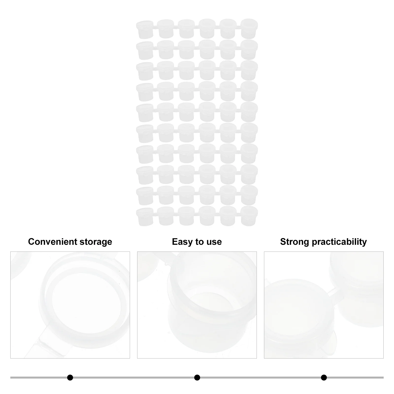 

40pcs Empty Paint Strips 6 In 1 Mini Paint Pots Clear Plastic Storage Containers For Painting Supplies Art Craft Pigments