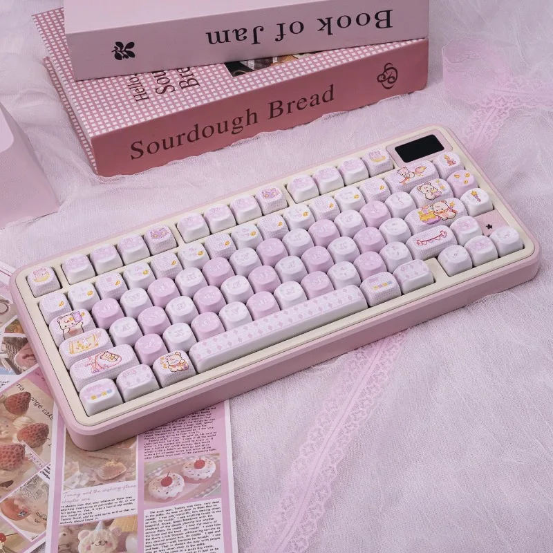 Keycap girl's heart is full of PBT five sided heat sublimation MOA compatible mechanical keyboard