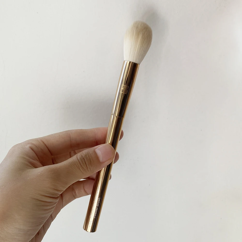 Beautyact Full Face Powder Makeup Brush No 100 Gold Metal handle Soft Synthetic Bristles Fluffy Powder Bronzer Cosmetic Brush