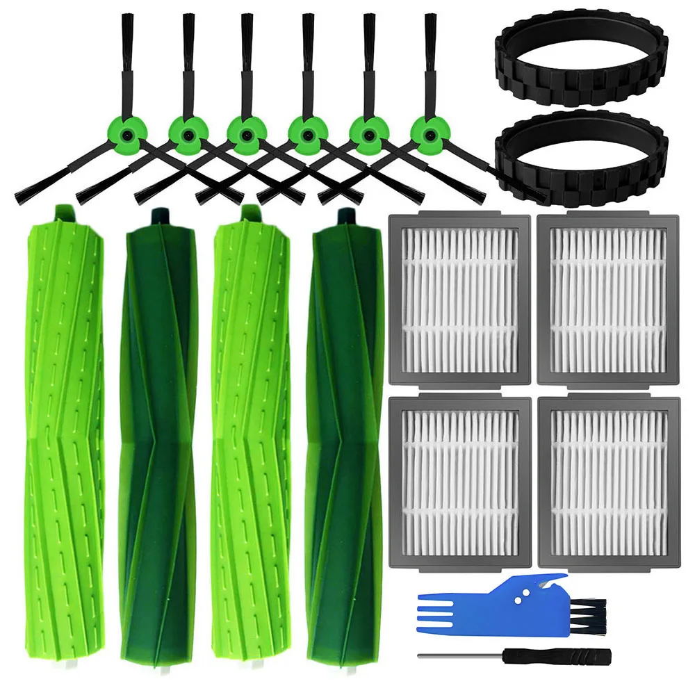 หลักแปรงด้านข้าง HEPA FILTER Mop Rag Universal ล้อยางผิวสําหรับ iRobot Roomba Combo J5/J5 +/ i5/I5 + เครื่องดูดฝุ่นอุปกรณ์เสริม