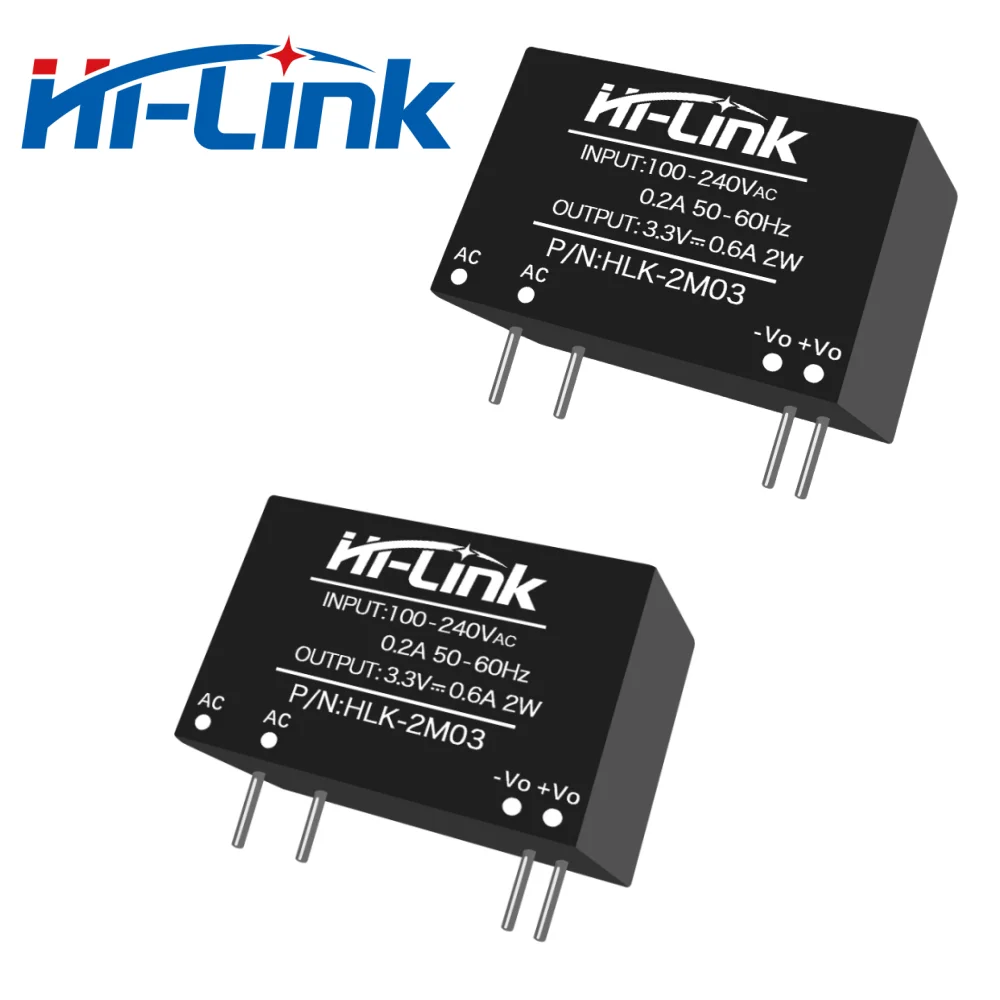 Бесплатная доставка 2 шт./лот AC/DC от 220 В до 3,3 В 2 Вт HLK-2M03 высокоэффективный Интеллектуальный бытовой коммутатор, модуль питания