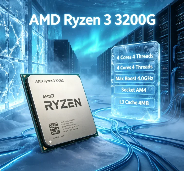 AMD Ryzen 3 3200G Processor 4 Core 3.6GHz Boost 4.0GHz 4MB L3 Cache 65W AM4 Without Cooler Home Entertainment