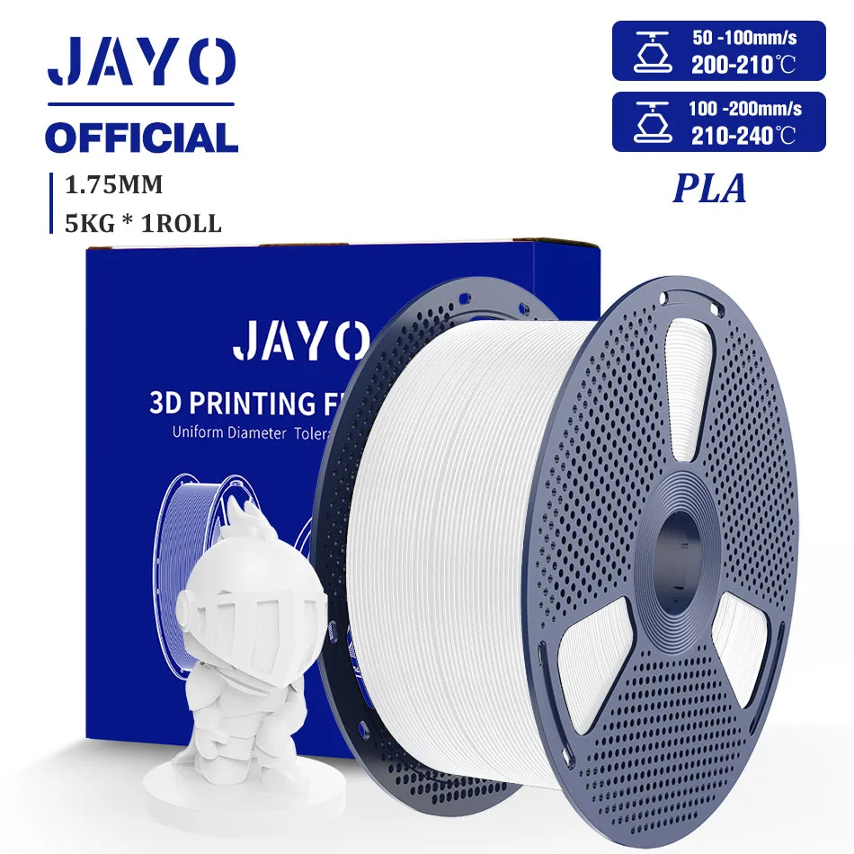 JAYO PLA/PLA Matte/ABS/PETG/PLA Plus 3D Printer Filament 5KG/Roll 1.75mm 3D Filament Grote Spoel Netjes Wond Filament