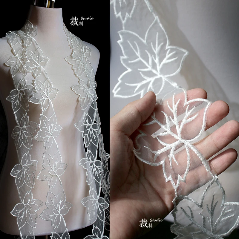 Maple Lace Trim Fabric Lace Rustic Small Leaf Dress Decoration Cuffs DIY Handmade Fabric