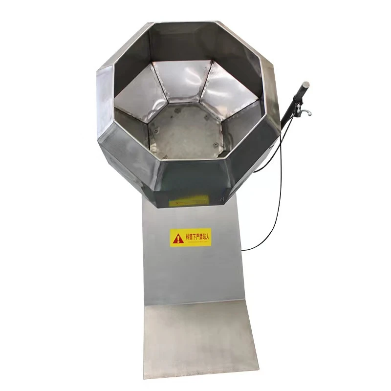 Stainless Steel Octagonal Potato Chips Flavor Mixer Snack Food Popcorn Seasoning Coating Flavoring Machine Drum Mixing Equipment