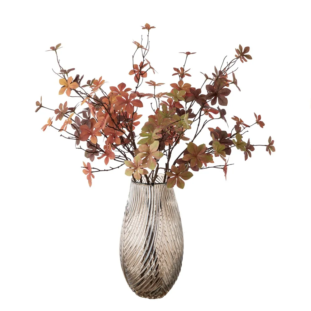 Artificial Plants Hawaiian Golden Dragon Leaf Simulation Flower Home Living Room Table Center Decor Wedding Layout Flowers
