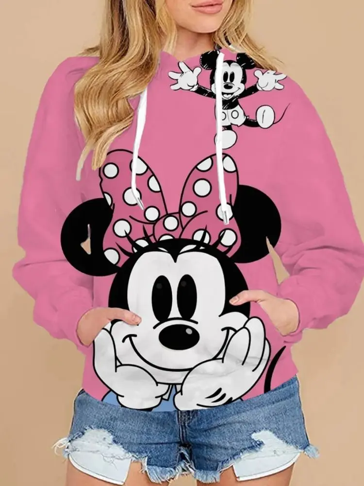 New Mickey Mouse Minnie Hoodie Dress Sweater Fashion Disney Dress Sweatshirt Dress 3d Allover Printing Women Hoodie