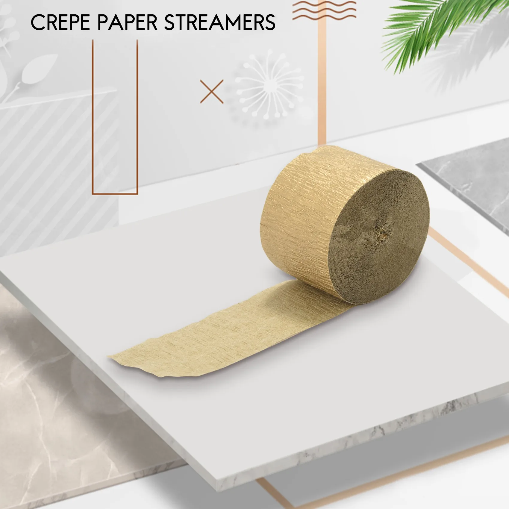 

Crepe Paper Streamers12 Pcs Gold Streamers, Silver And Black Streamers Party Decorations For Birthday Party Wedding