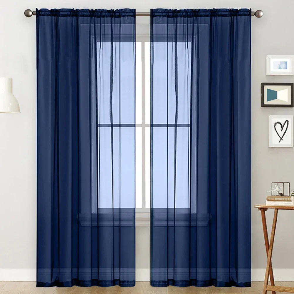 

Tulle Mesh Sheer Curtain Shutter Screening Yarn Voile Room Door Valance Drape Smooth Soft Draperies Home-Decoration 140x260cm