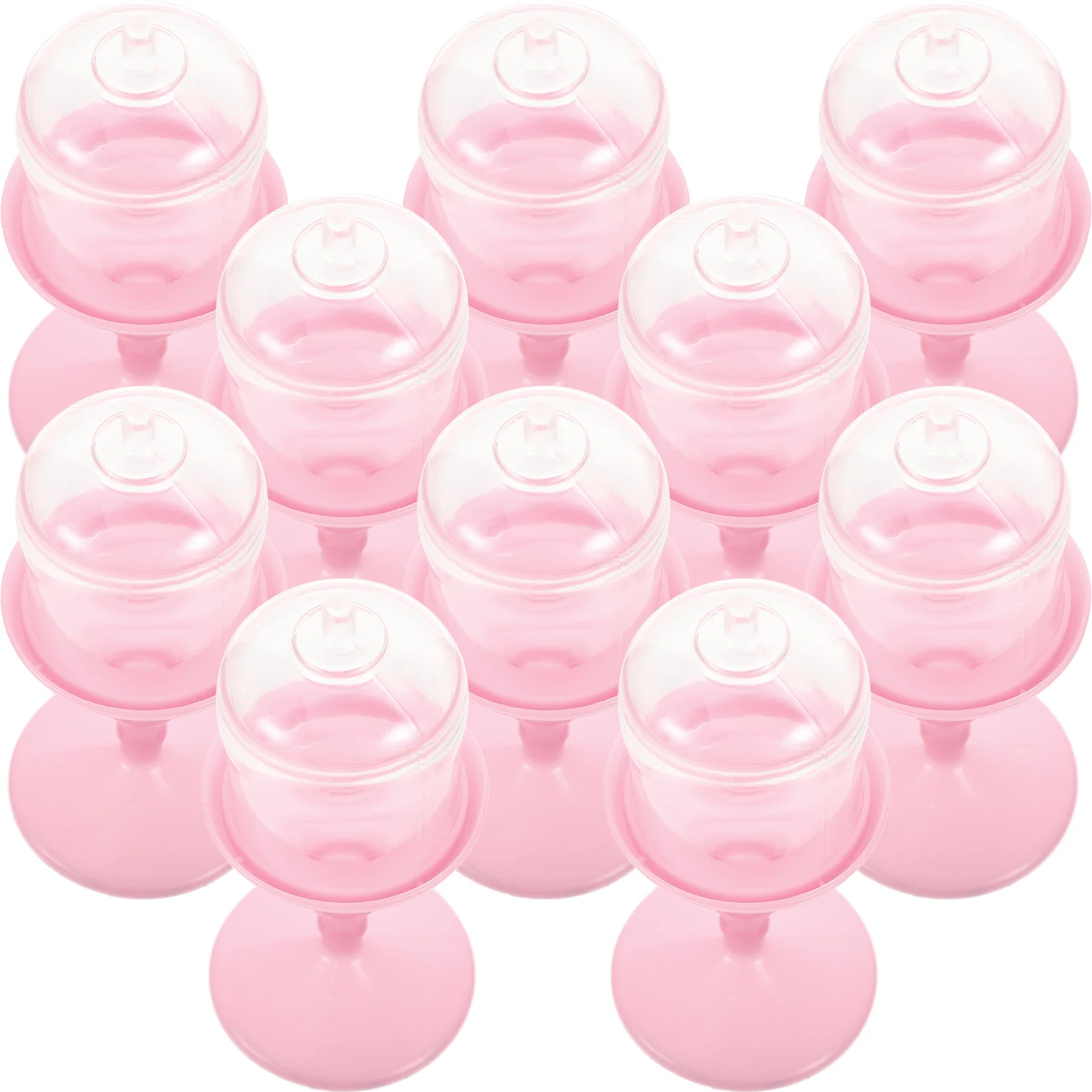 

10Pcs Dessert Display Plate Dome Candy Tray Plastic Candy Holder Mini Party Tray Dessert Plate Dome Mini Chocolate Stand