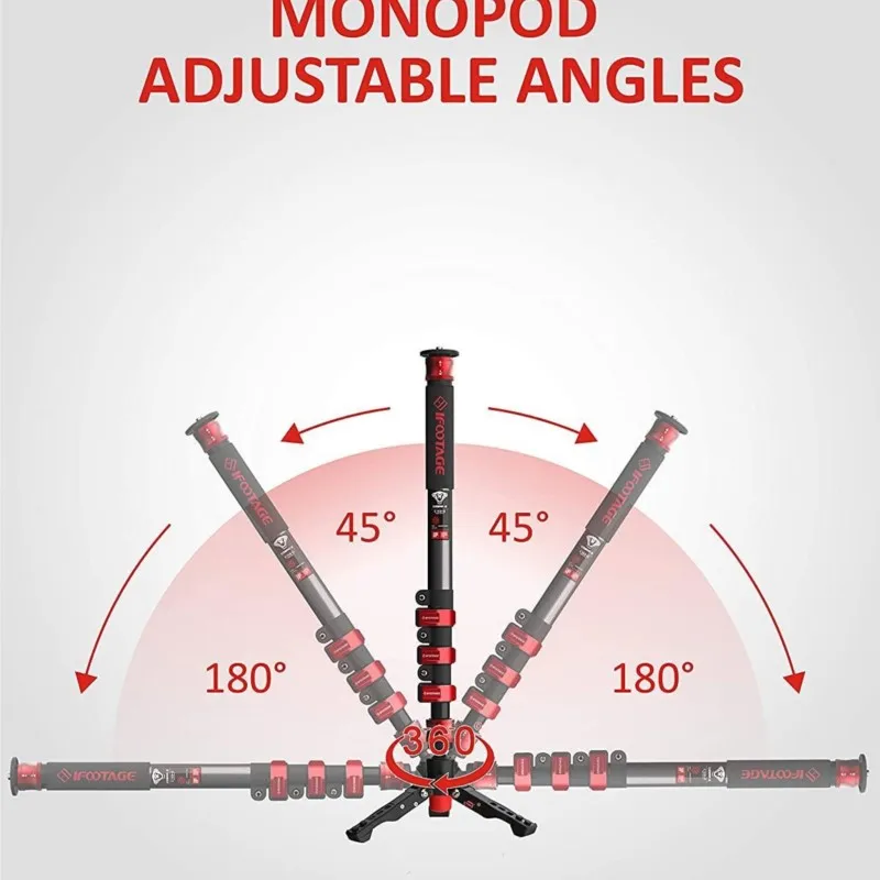 IFOOTAGE Cobra 2 C150-II Video Monopods with Tripod Stand Compatible for DSLR Cameras and Camcorders