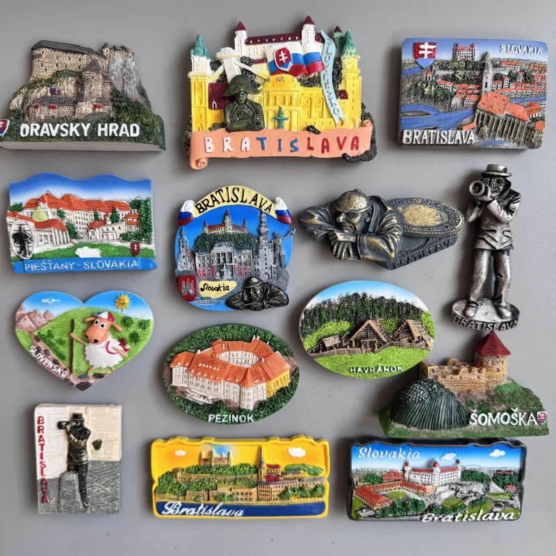 Словацкая магниты на холодильник Bratislava Somoska Oravsky Hrad Havranok Pezinok Словакия Коллекция Магнитная наклейка на холодильник Подарки