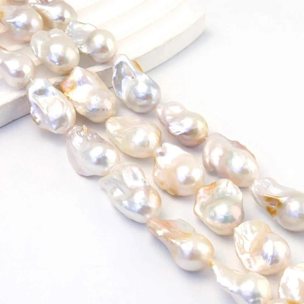 

Natural Freshwater Pearl 13-25mm Baroque White Loose Beads for Jewelry Making Bracelet Necklace Accessories Women Gifts