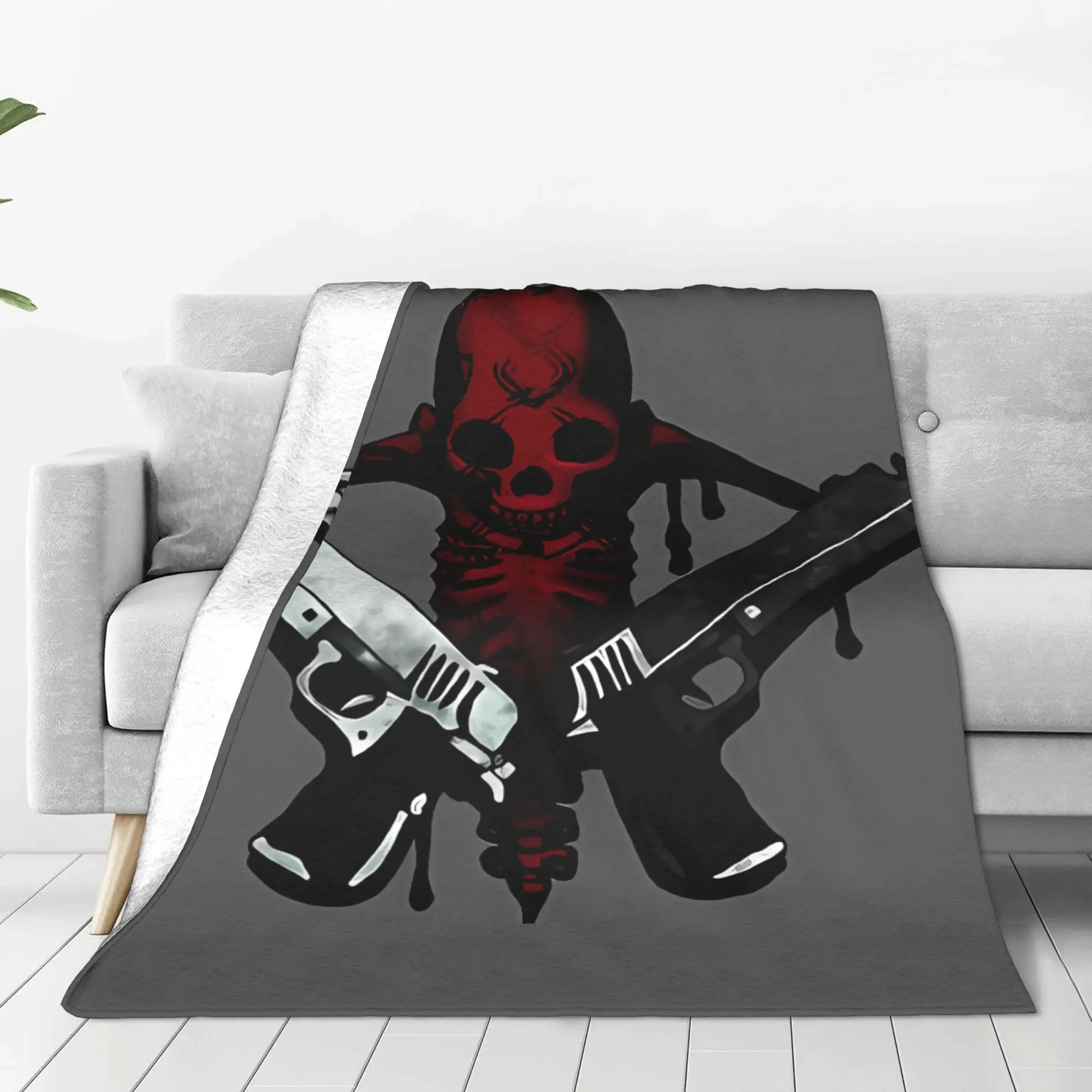 1PC Home Cutecore Dante Symbol Icon D-Devil May Cry Blanket Super Cosy Plush Home Living Room Sofa Halloween