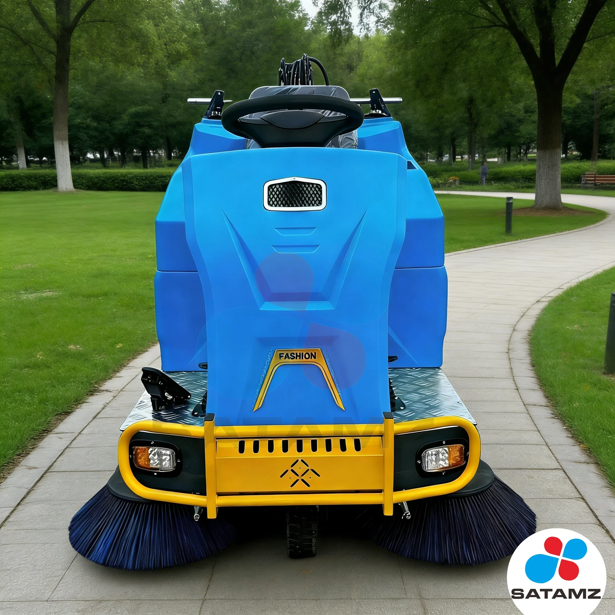 Electric Road Sweeper Street Cleaner 1450 mm Sweep High Pressure Washer Deal Overload protection System