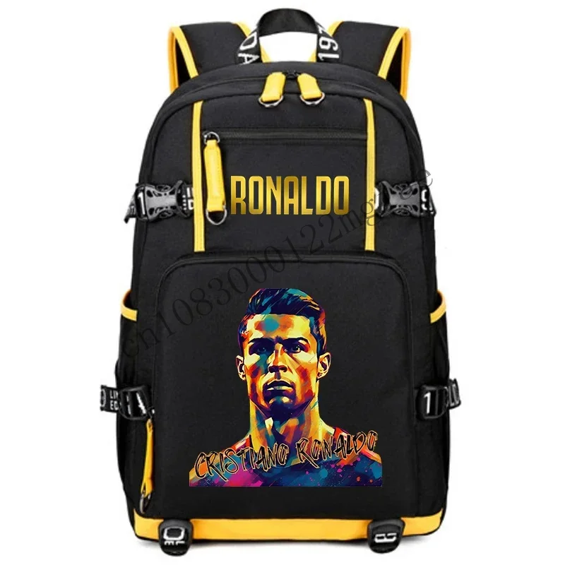 Ronaldo Printed Youth Backpack Campus Student Outdoor Travel Bag Suitable For Boys And Girls CMM221