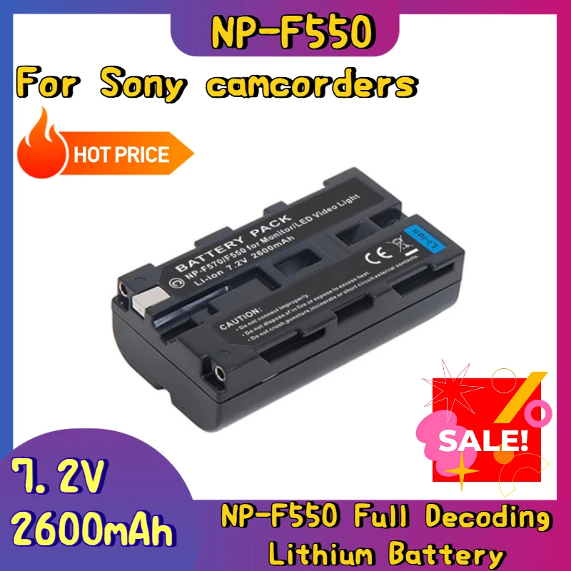 

NP-F550 Full Decoding Lithium Battery for Sony Camcorders NP-F570 Photography Fill Light Fast Charging Large Capacity