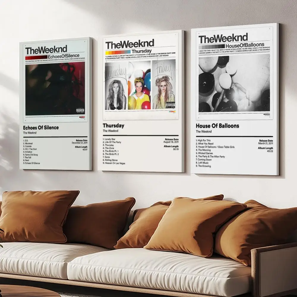 Rapper The W-Weeknd Album Cover Painting Calligraphy Wooden Framed Canvas Poster Wall Art HD Waterproof Print Home Decor