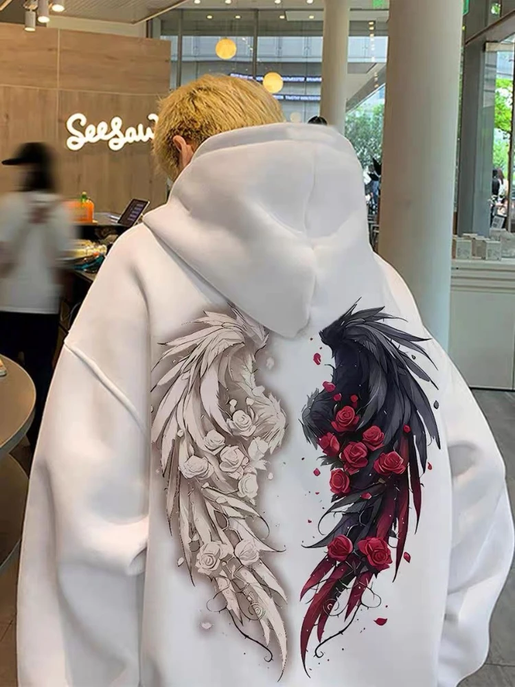 الهيب هوب الأسود الجرافيك رجل هوديس جديد روك الشارع الشهير مضحك القطن الفاخرة بلايز لا العلامة التجارية الجمالية في بلوزات بسيطة للرجال