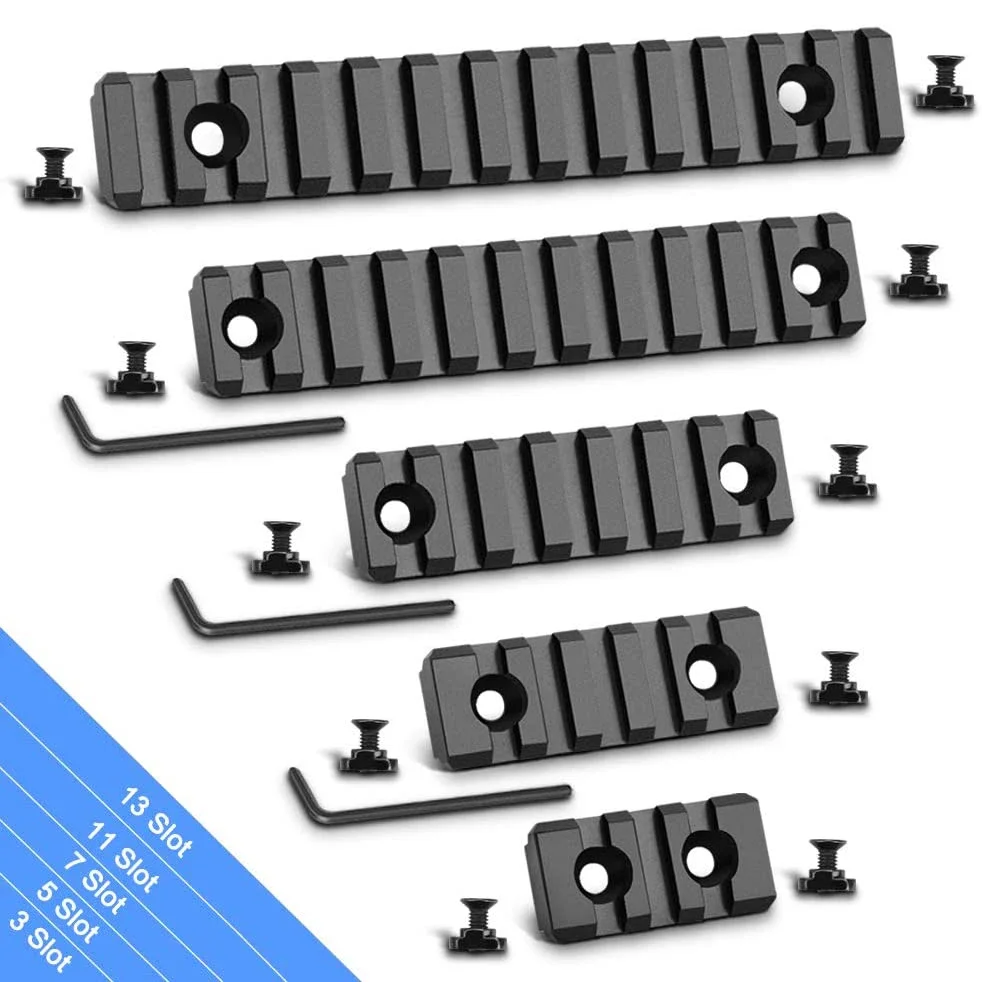 Riel Táctico Picatinny M-lok de 21 mm con 5/7/9/11/13 Ranuras para Mlok, para Guardamanos, Rifle, Airsoft, Montaje de Mira, Base de Riel, Riel para Pistola de Caza
