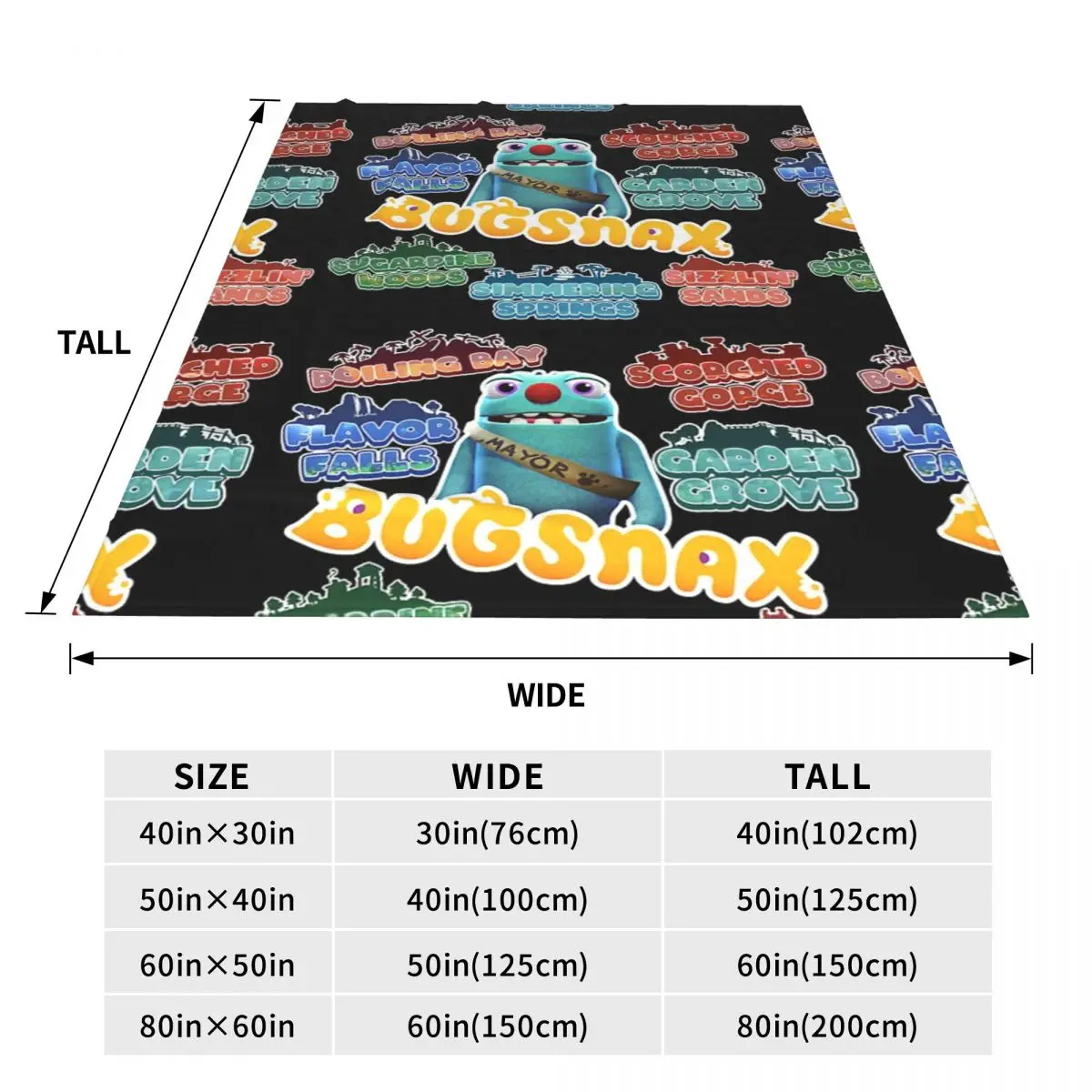 Bugsnax Locations Fan Art Pack Black Kinda Bug Blanket Fleece Sofa Throw Portable for Home Bedroom Travel Throws Bedspread Quilt