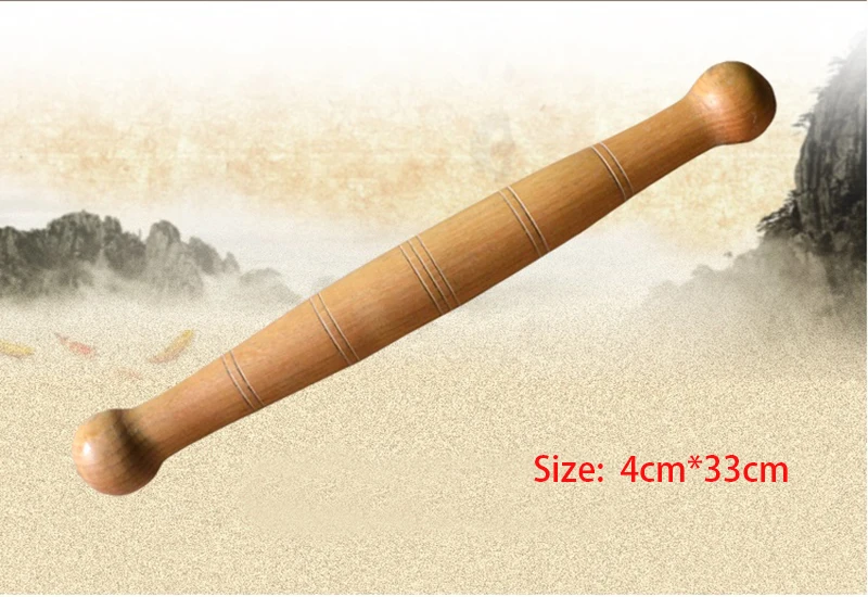 Wooden Roll Stick Tai Chi Ruler Solid Wood Tai Chi Stick Kungfu Exercise Fitness Equipment