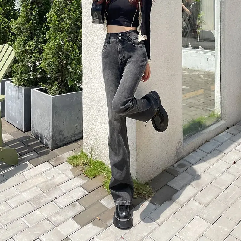Cargo Jeans For Woman Denim Clothes Women Flared Bell Bottom Bootcut Trumpet Leg Lengthening Pear Shaped Silhouette Ladies