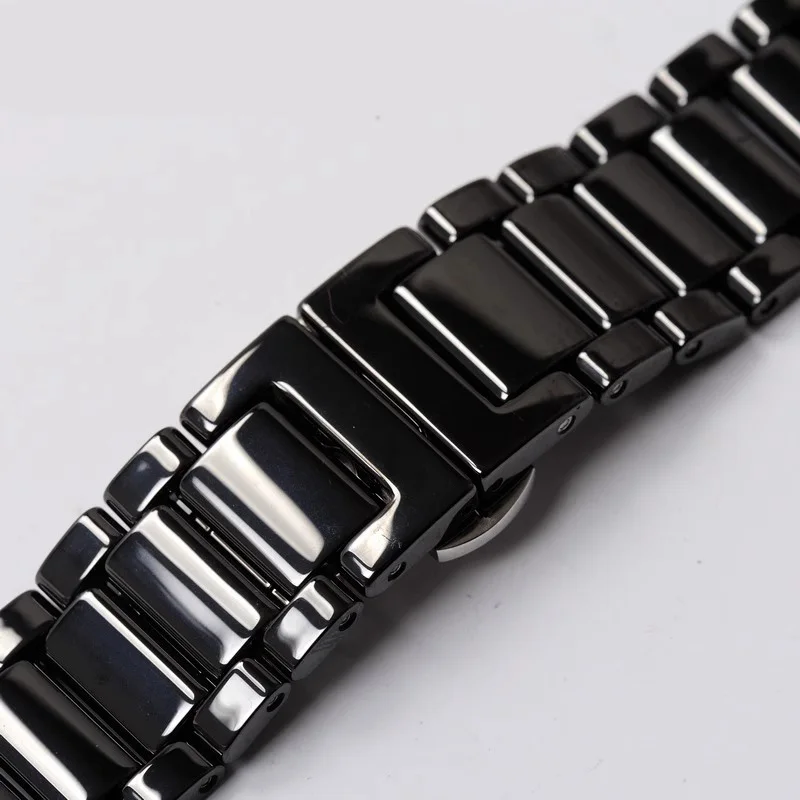 Premium-Grade Ceramic Watch Strap For Rado True Series Thin Watch Chain Black And White Convex Watchband Accessories 19mmX12mm