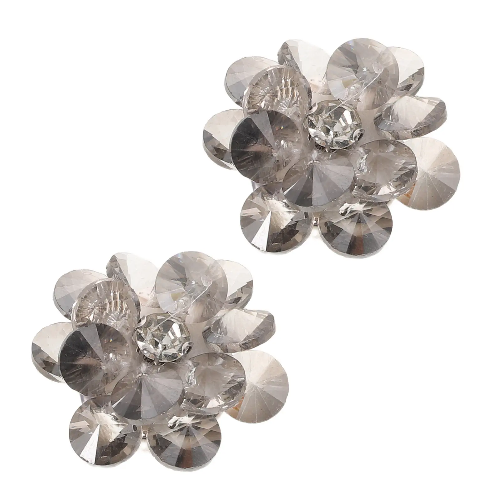 2Pcs Rhinestone Button Covers Sparkly Flower Cufflinks Cover Decorative Shirt Clips Formal Tuxedo Accessories Decorative Buttons
