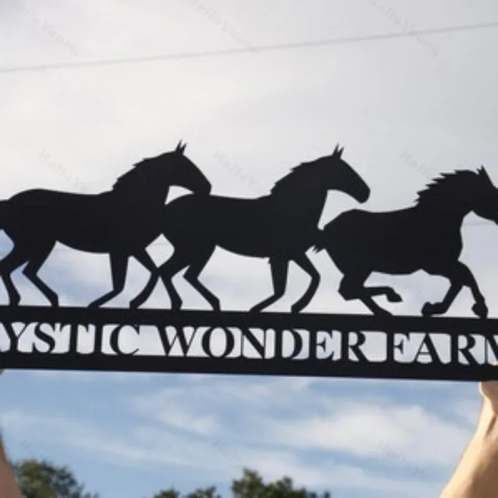 Exquisite Customized Metal Horse Sign, Vintage Style, Personal Touch for Farms, Great Housewarming Present, Home Decor Accent.