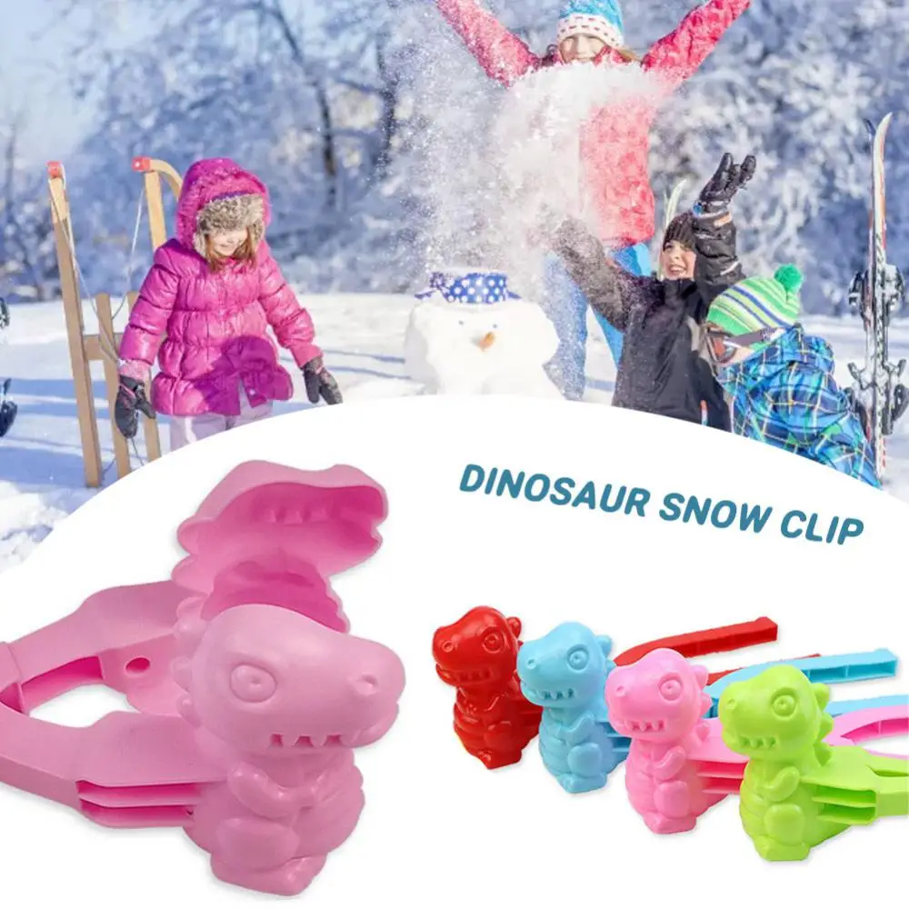 Dinosaur Snowball Maker Snowball Maker Clip With Handle Snowball Maker Tool Outdoor Play Snow Toy Winter Snow Sand Mold For Kids