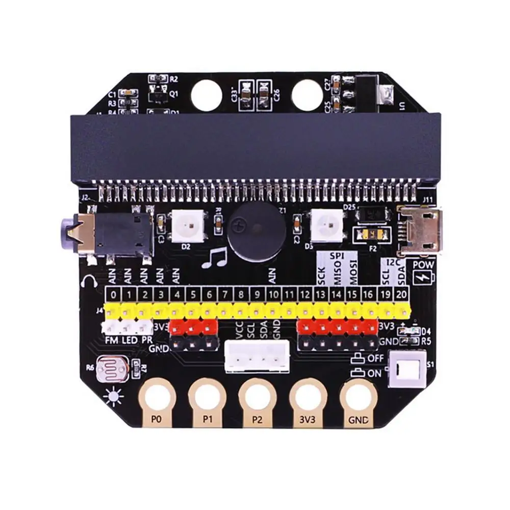 لـ Micro:bit Basic: Bit IO لوح تمديد أفقي من النوع Pinboard Microbit Python لوحة تطوير دعم بنة