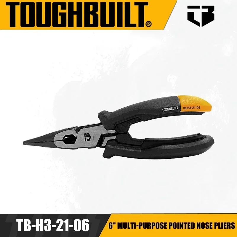 

TOUGHBUILT TB-H3-21-06 6"Multi-Purpose Pointed Nose Pliers Hand Tools Wire Stripper Tool Crimper Hand Tools