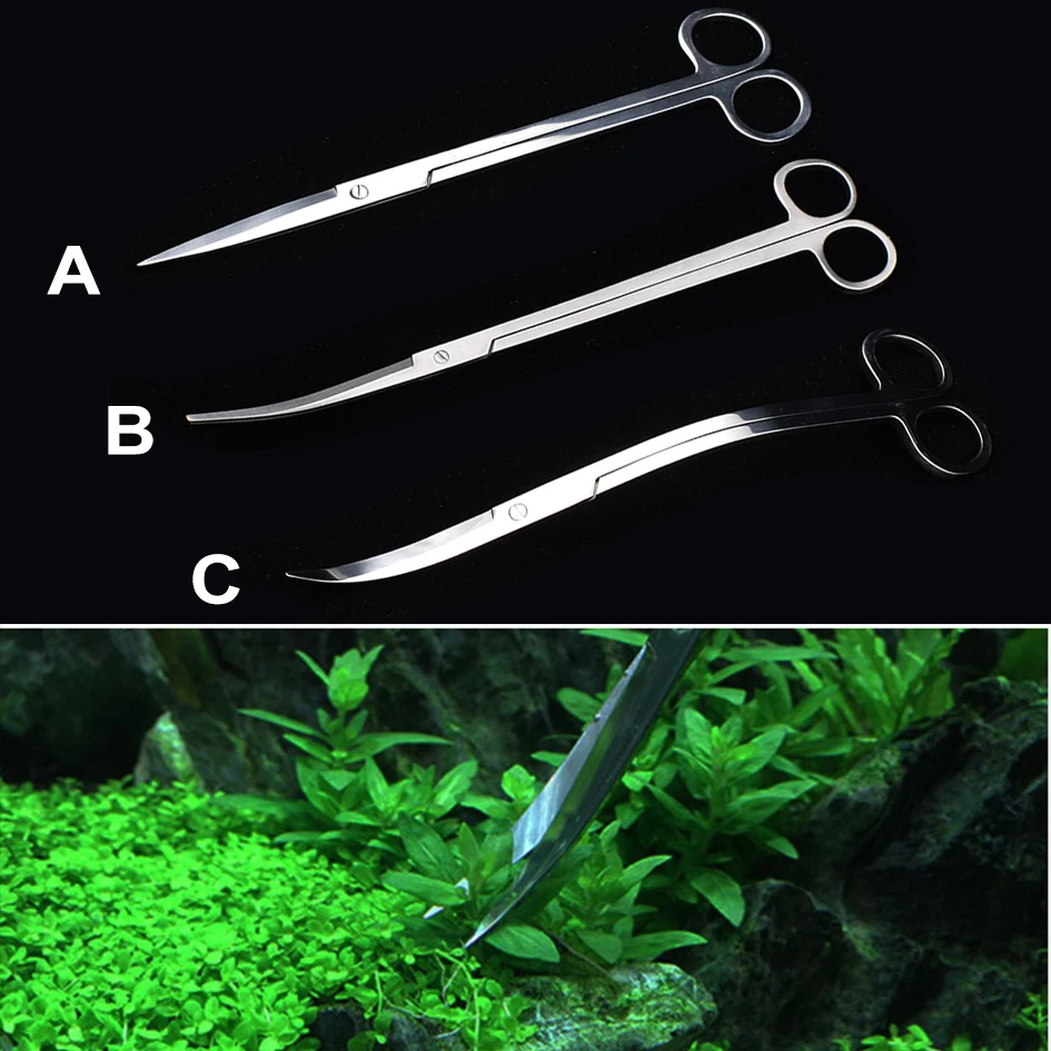 25cm Stainless Steel Aquarium Scissors Water Aquatic Plant Algae Seaweed Tool Aquarium Tools