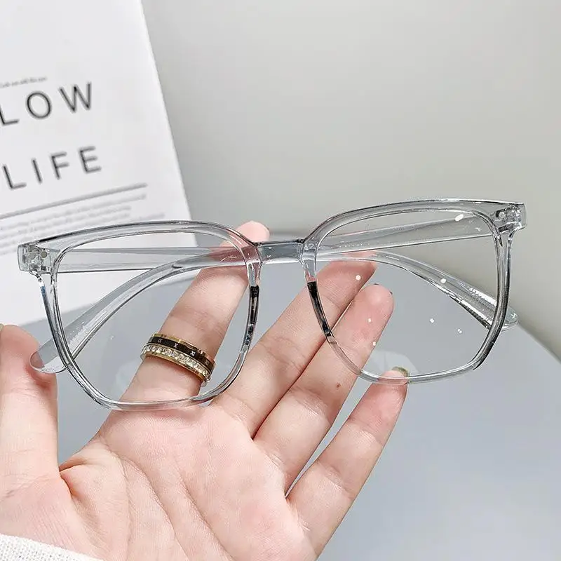 Anti Blue Light Transparent Computer Glasses For Women Men Retro Big Frame Square Blocking Optical Eyeglasses Office Accessory
