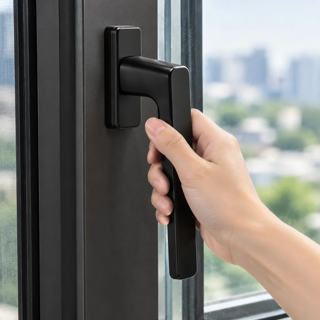 Aluminum Alloy Casement Window Handle with Square Spindle, Replacement Lever for Compatible Aluminum Windows