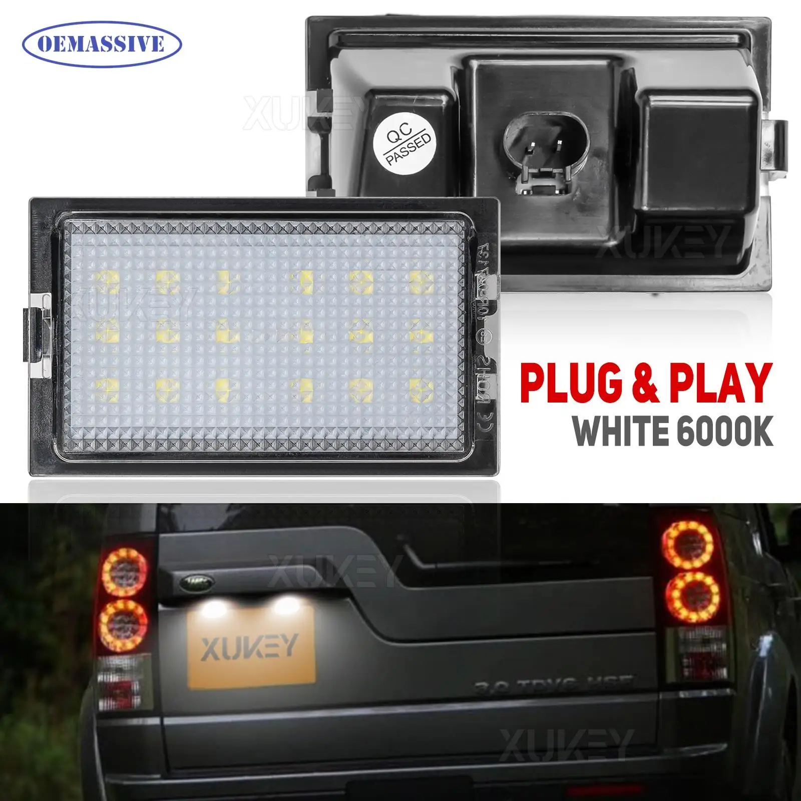 OEMASSIVE Canbus Error Free LED Number License Plate Light Lamps For Range Rover Sport L320 Freelander 2 L359 Discovery 3 4 L319