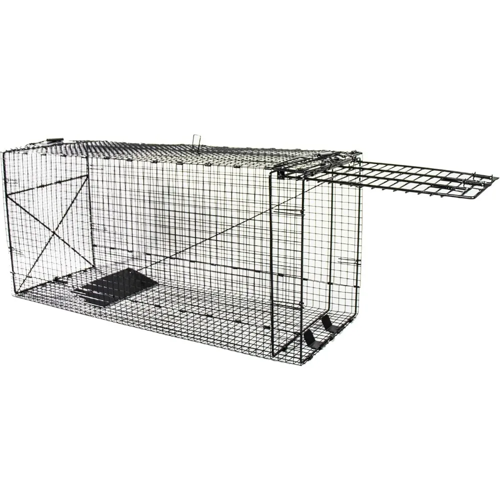 مصيدة حيوانات بشرية قابلة للطي مقاس 50 بوصة - مصائد آمنة لجميع الحيوانات - الكلاب، الراكون، القطط، القهوة الأرضية، Opossums، ذئب البراري