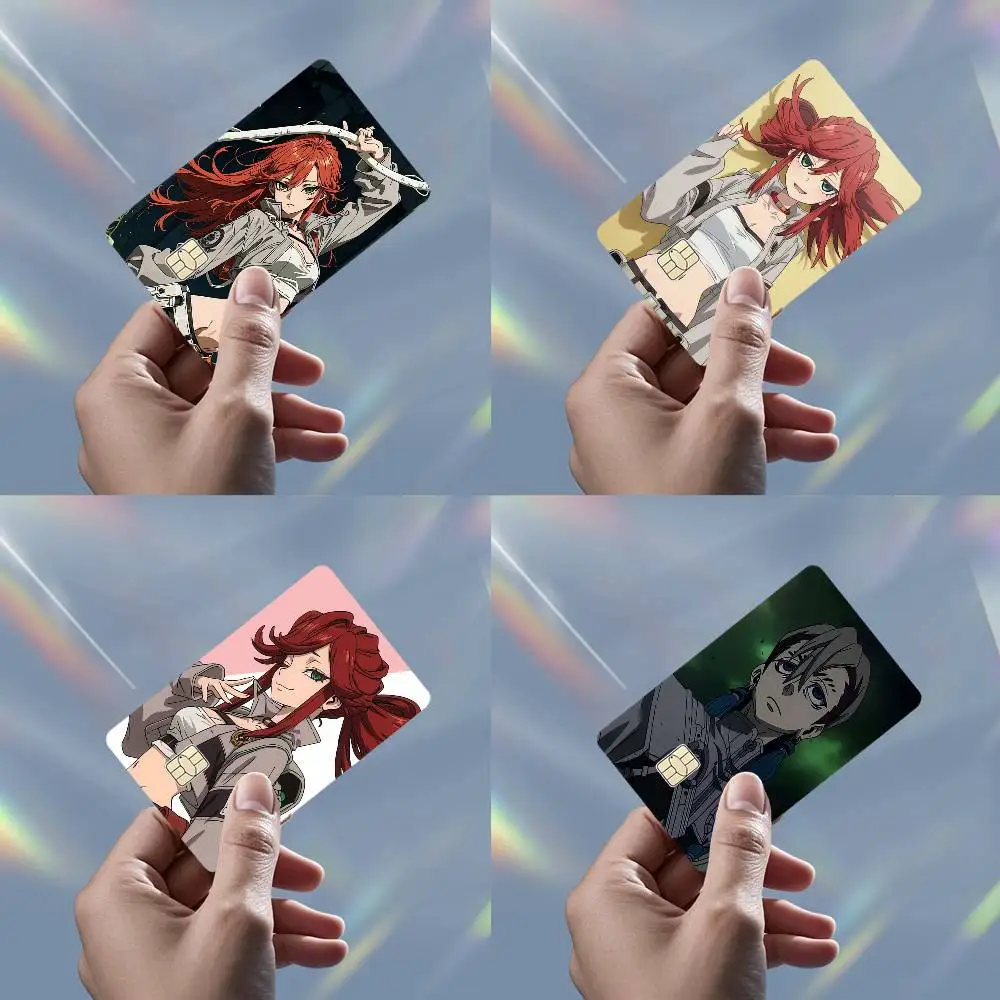

G-Gachiakuta Rudo Enjin Riori Zanka 4pcs 1Set HD Waterproof Card Skins Protective Stickers for Credit Bank Game Cards
