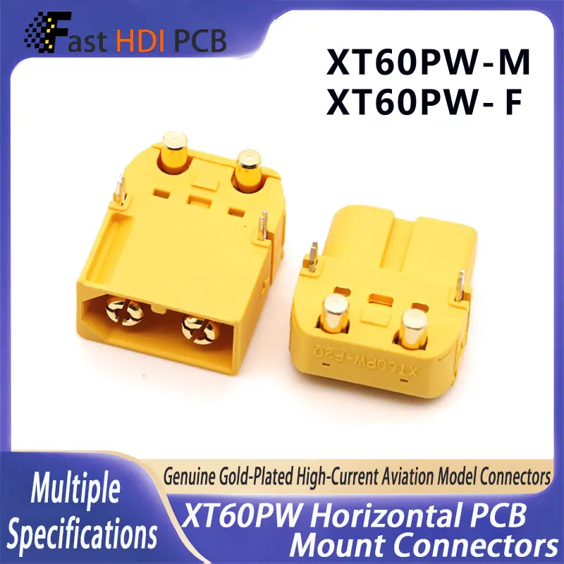 XT60PW PCB-Buchse Horizontal Stecker Buchse 45A 500V Leistungsstarker Stecker für FPV-Drohne Flugzeug Li-Ionen Akku