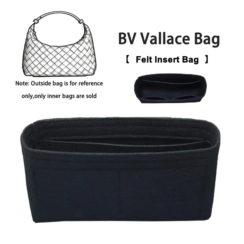 Felt Organizer Insert Bag Portable Travel Inner Purse Cosmetic Bag Fit For BV Wallace Underarm Bag